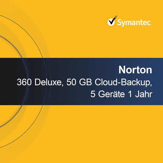 Norton 360 Deluxe, 50 GB Cloud-Backup, 5 Geräte 1 Jahr